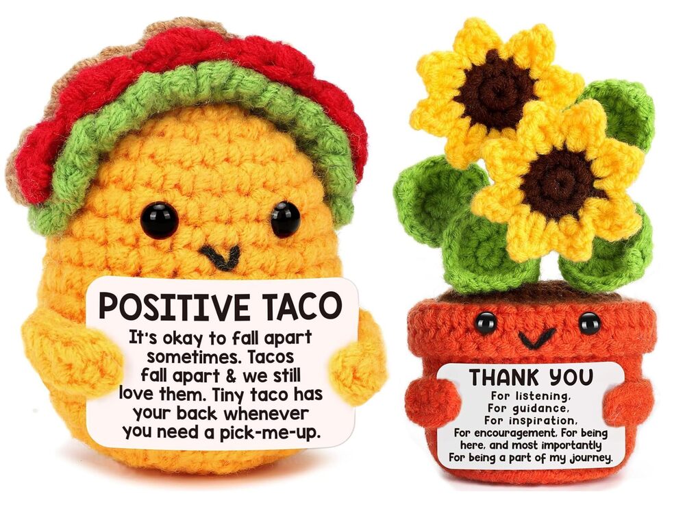 6823 Positive Crochet Sunflower + Mini Taco Birthday Gifts Fathers Day Dad